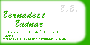 bernadett budnar business card